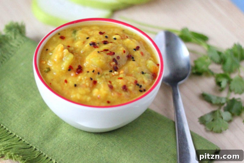 Pigeon Pea Soup with Opo Squash/Bottle Gourd (Lauki Waali Toor Dal) Vegan Recipe. #glutenfree #veganricha #vegan