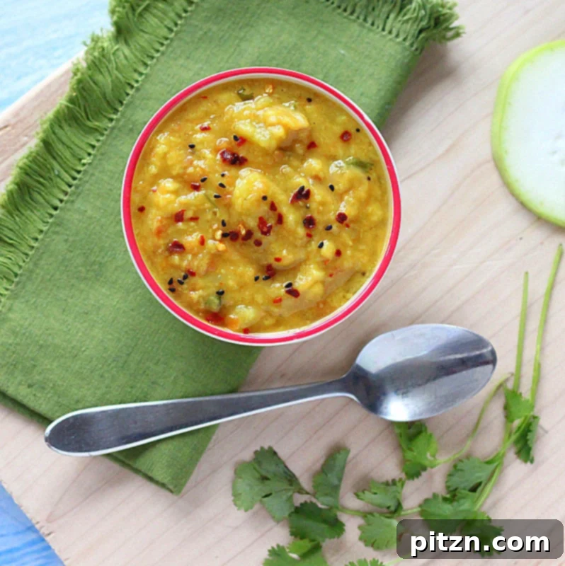 Serving of Pigeon Pea Soup with Opo Squash