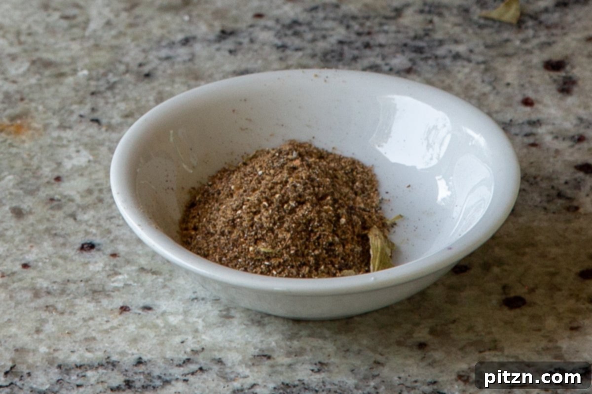 South Indian Black Pepper Tofu Fry 10 Freshly ground pepper masala blend in a small bowl