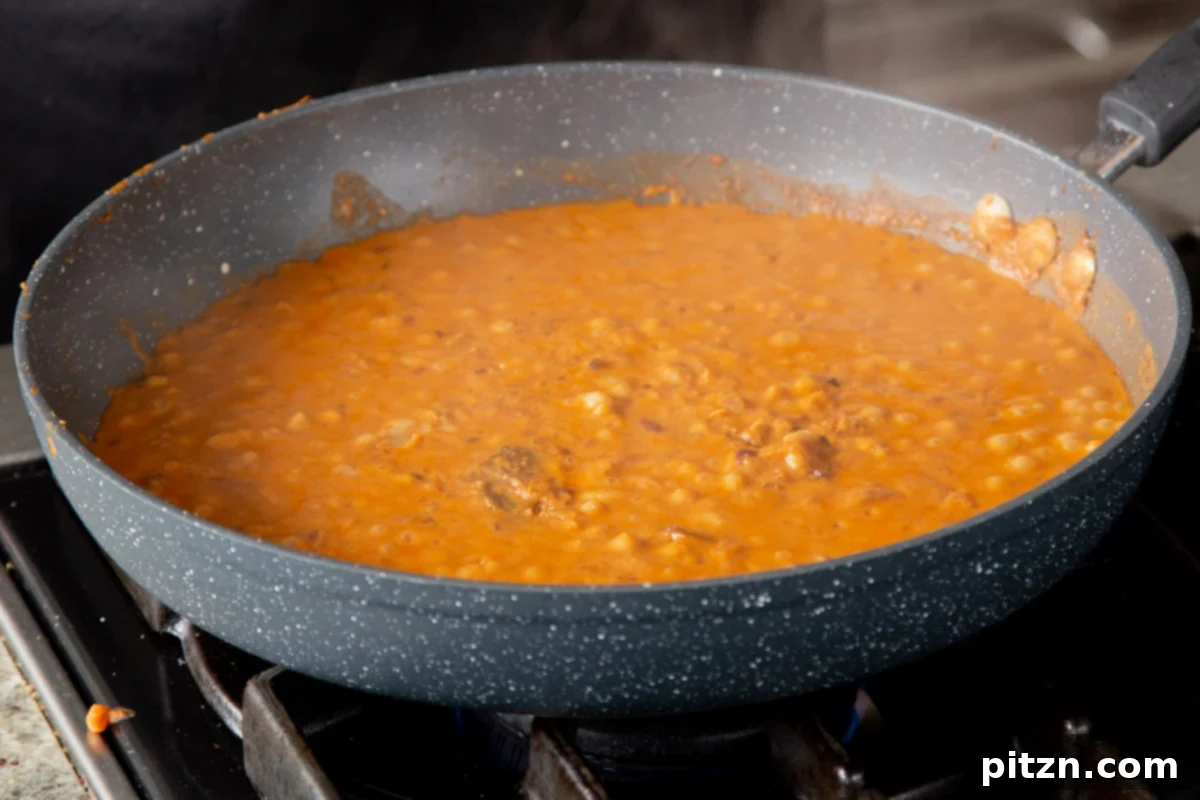 One Pot White Bean Do Pyaza Curry 15 The Do Pyaza sauce after being thinned to the perfect consistency with water and stirring in the white beans.