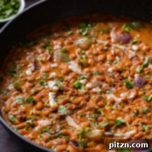 Beans Do Pyaza in the pan after cooking
