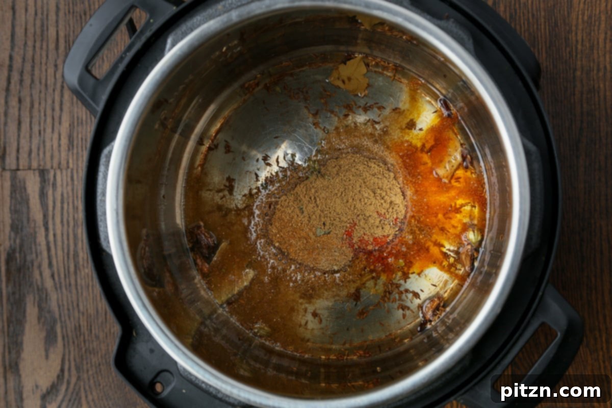 Instant Pot and Stovetop Punjabi Chole North Indian Chickpea Curry 8 adding the ground spices