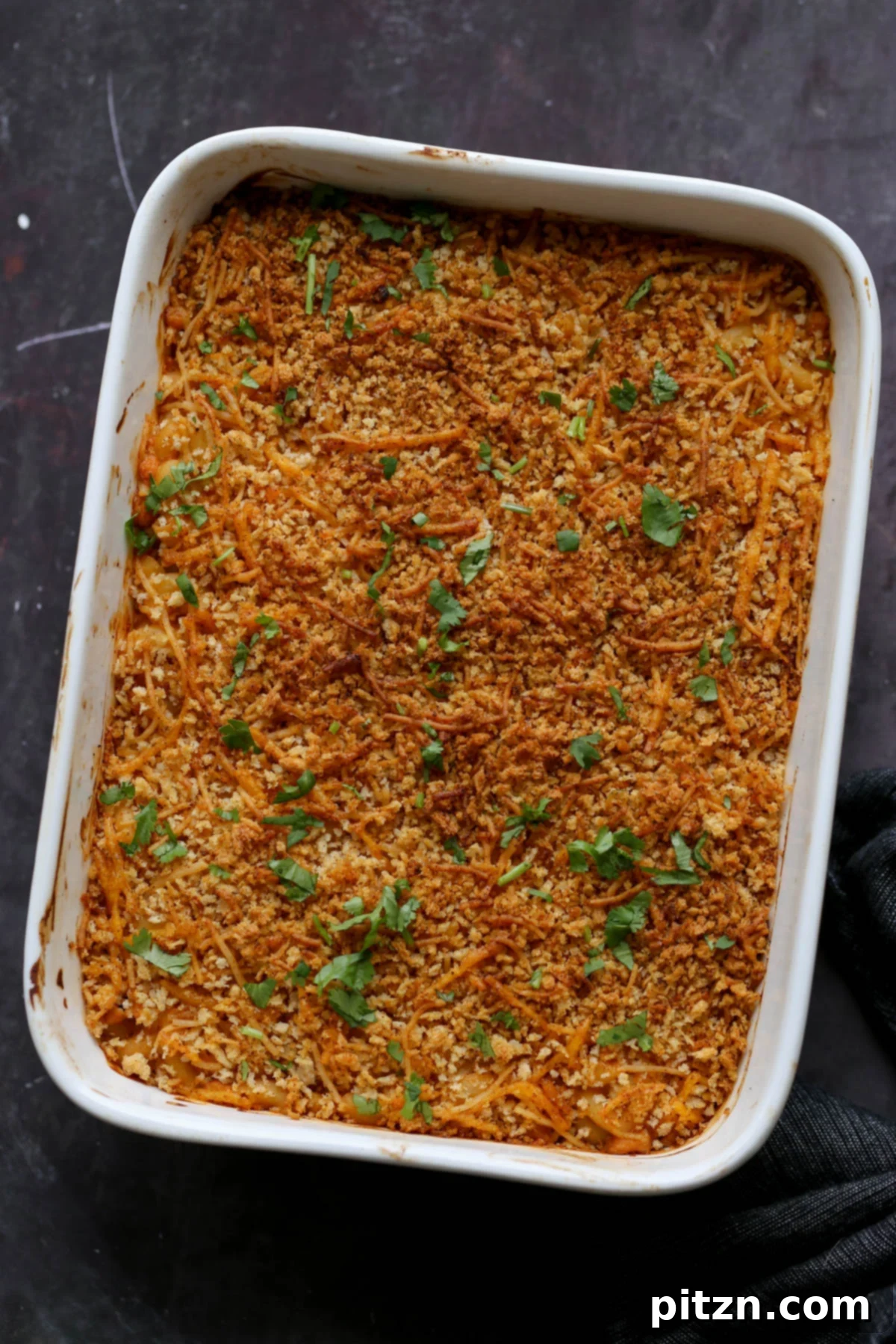 Creamy Smoky Vegan Mac and Cheese Bake 2 smoky mac and cheese in the pan