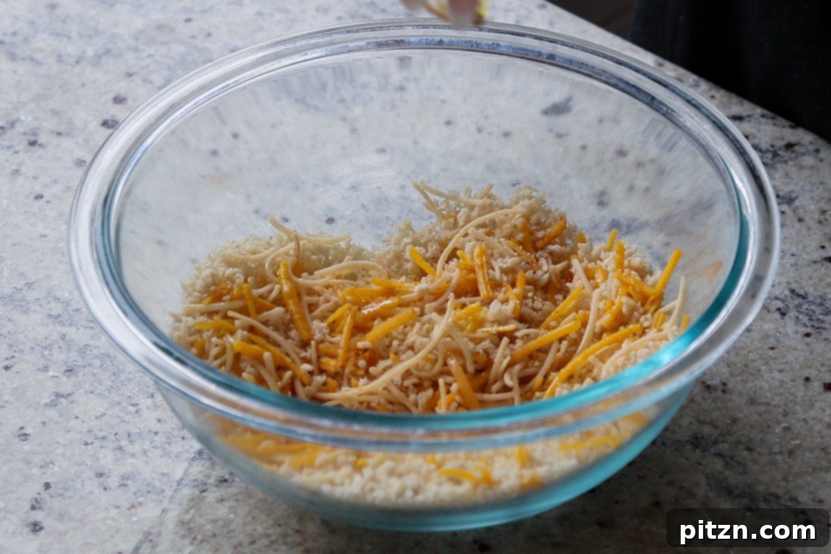 Creamy Smoky Vegan Mac and Cheese Bake 16 vegan cheese mixed into the breadcrumb mixture
