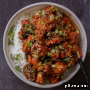baked mushroom tofu stir fry in a bowl
