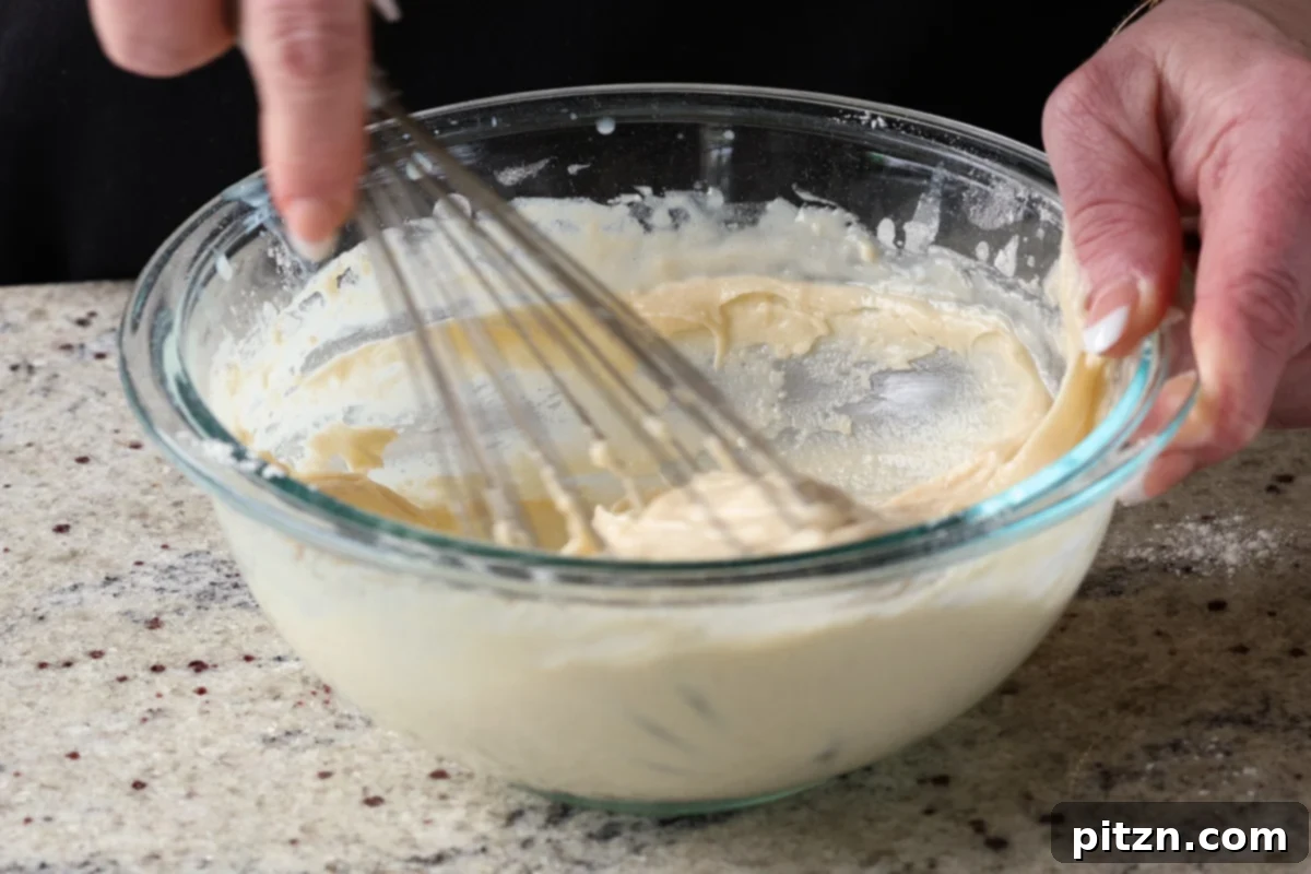 Vegan Strawberry Mousse Cake Gluten Free 12 Mixing the cake batter until smooth and uniform