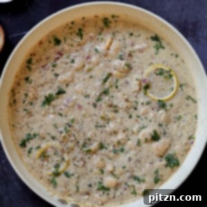lemon garlic butter beans in a pan, a featured recipe image