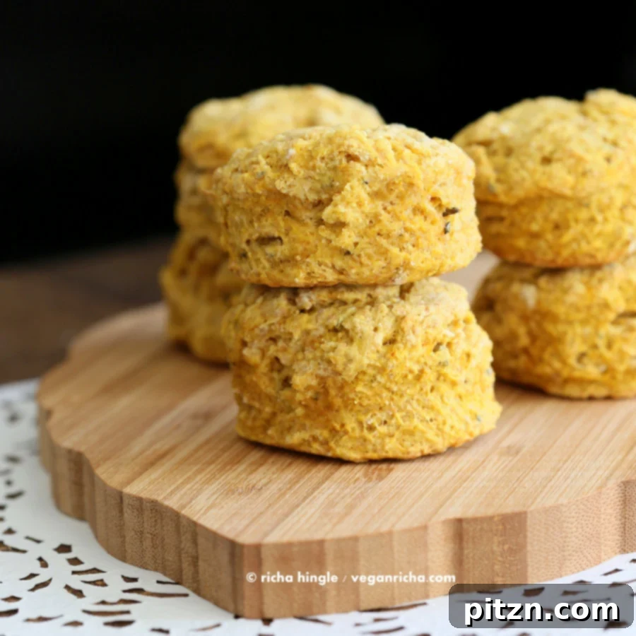 Savory Vegan Pumpkin Sage Biscuits, perfect for Thanksgiving