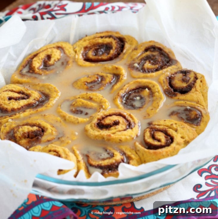 Luscious Vegan Pumpkin Cinnamon Rolls with Lime Coconut Glaze