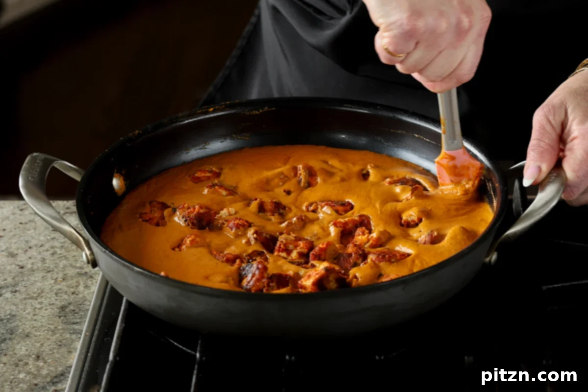 mixing up the vegan butter chicken