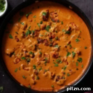 pan of vegan butter chicken
