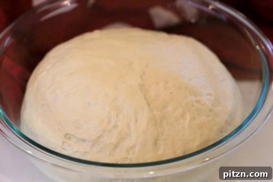 Vegan Pretzel dough rising until doubled in size.