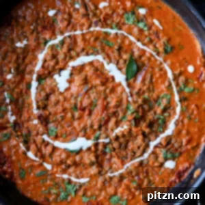 South Indian Marry Me Lentils in the pan with a swirl of non-dairy yogurt
