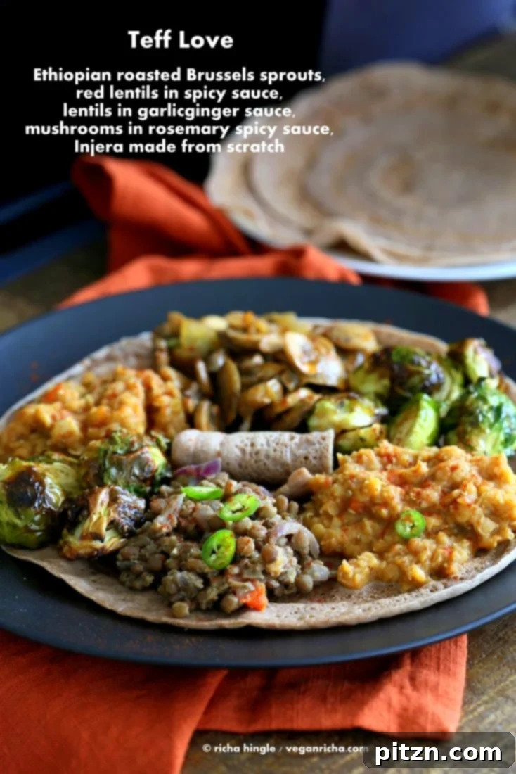Ye'difin Misser Alicha - Lentils in Garlic-Ginger Sauce, an Ethiopian vegan dish.