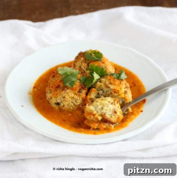 Vegan Baked Cauliflower Kofta Spiced Tomato Onion Curry 3 Cauliflower Kofta Curry | Vegan Richa