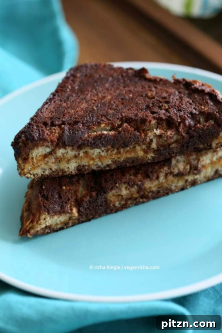 Decadent Salted Caramel Brownie French Toast with Almond Butter 8 PB Date Caramel Brownie French Toast | Vegan Richa