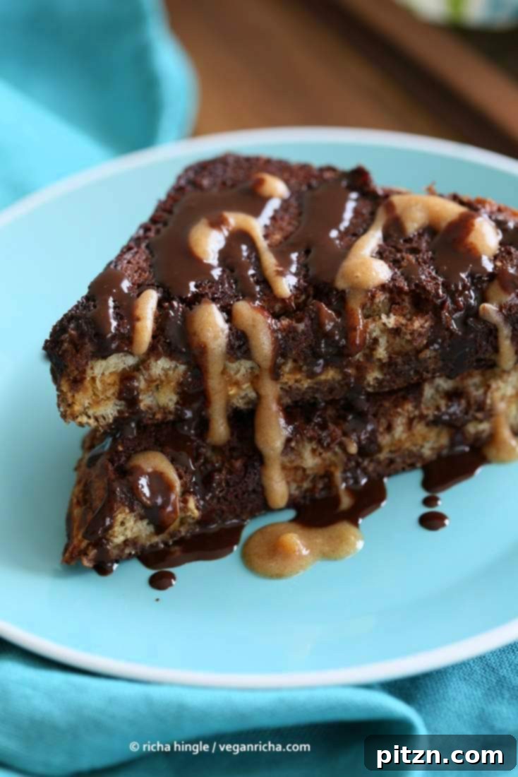 Decadent Salted Caramel Brownie French Toast with Almond Butter 9 PB Date Caramel Brownie French Toast | Vegan Richa
