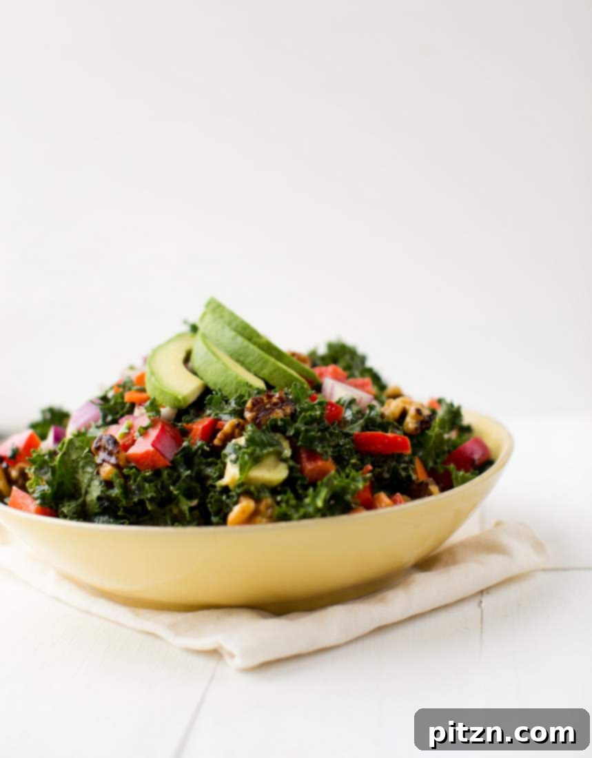 My Honest Review: Healthy Happy Vegan Kitchen's Vegan Lasagna Verde 7 Beautifully presented Kale Salad from Healthy Happy Vegan Kitchen