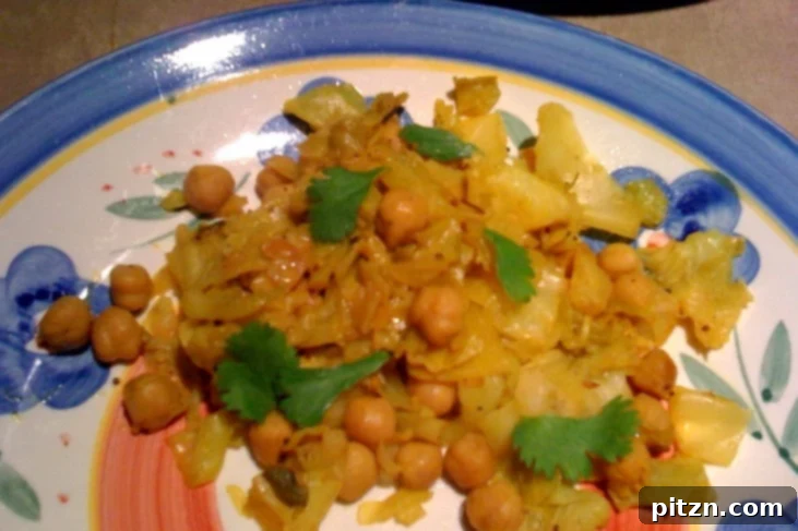 Patta Gobi Chole, a delicious vegan stir-fry