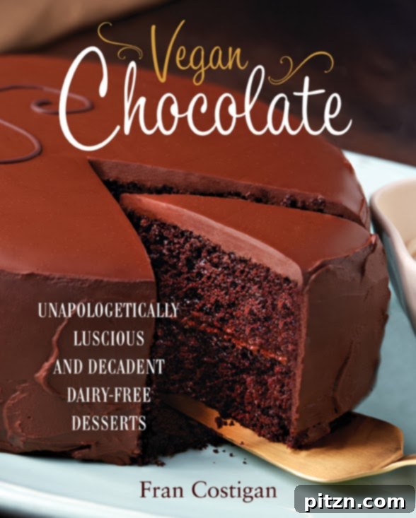 Decadent Vegan Chocolate Torte 3 Cover of Vegan Chocolate: Unapologetically Luscious and Decadent Dairy-Free Desserts by Fran Costigan