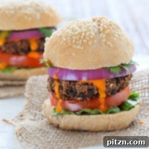 Smoky Amaranth Black Bean Burger with Roasted Red Pepper Sauce