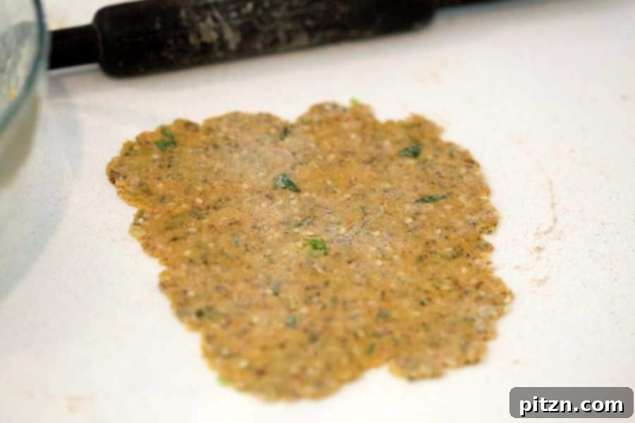 Rolling Out Methi Thepla - Homemade Indian Flatbreads
