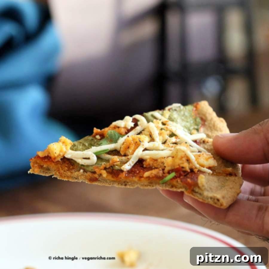 Easy Gluten Free Yeast Free Vegan Pizza Base 3 The sturdy yet soft texture of the Gluten-free Yeast-free Vegan Pizza Crust, perfect for holding all your favorite toppings without crumbling.