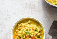 Hearty Vegan Chickpea Rice Soup