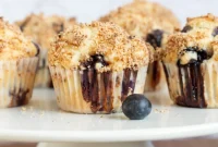 Fluffy Vegan Blueberry Crumble Muffins