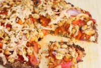 Vegan GF Cauliflower & Seed Crust Fiesta with Zesty Beans