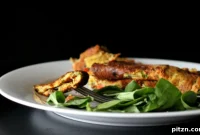 Vegan Gluten-Free Chickpea Omelette with Spinach and Bell Peppers