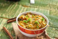 Fat Free Vegan Gluten Free Masoor Daal Red Lentil Stew with Garlic and Shallots