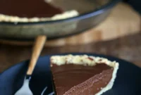 Decadent Vegan Chocolate Pumpkin Pie with Almond Crust