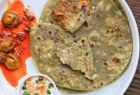 Yeast-Free Spinach Paratha Flatbread