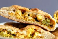 Spicy Tofu & Pea Naan Calzone
