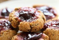 Almond Pulp Cherry Thumbprint Cookies