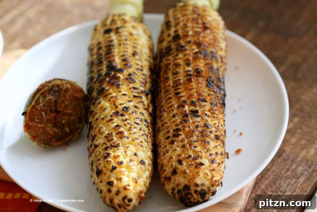 Indian Street Style Roasted Corn Bhutta 5 Indian Roasted Corn on the Cob - Street style Butta or Bhutta recipe | Vegan Richa