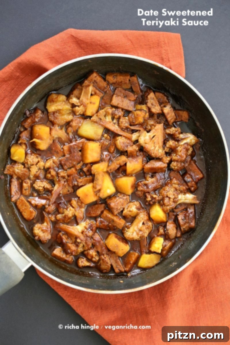 Sweet Date Teriyaki Tempeh Butternut Cauliflower 4 Serving suggestion: Tempeh, Cauliflower, and Butternut Teriyaki over fluffy white rice