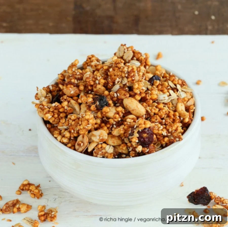 Sriracha Spiced Quinoa Granola: Cranberry Orange Peanut Gluten-Free 4 Sriracha Granola Served