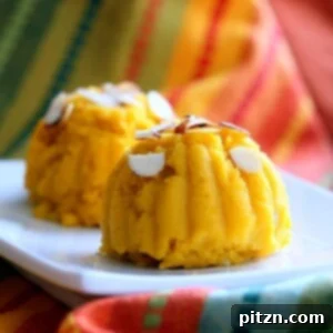 Mango Sheera Recipe. Mango Kesari or Halwa. Semolina Mango Pudding . Vegan Indian Dessert Recipe. | VeganRicha.com can be made gluten-free and oil-free #glutenfree #veganricha #vegan