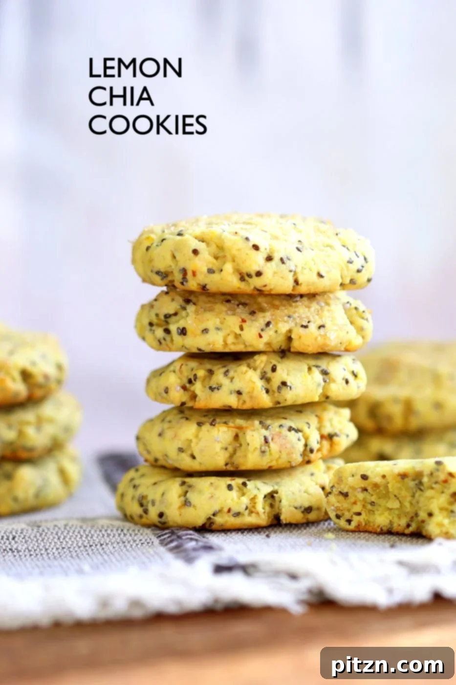 Irresistibly Zesty Vegan Lemon Cookies with Chia Seeds, a perfect one-bowl recipe for snacking or baking. Easily made gluten-free and nut-free.