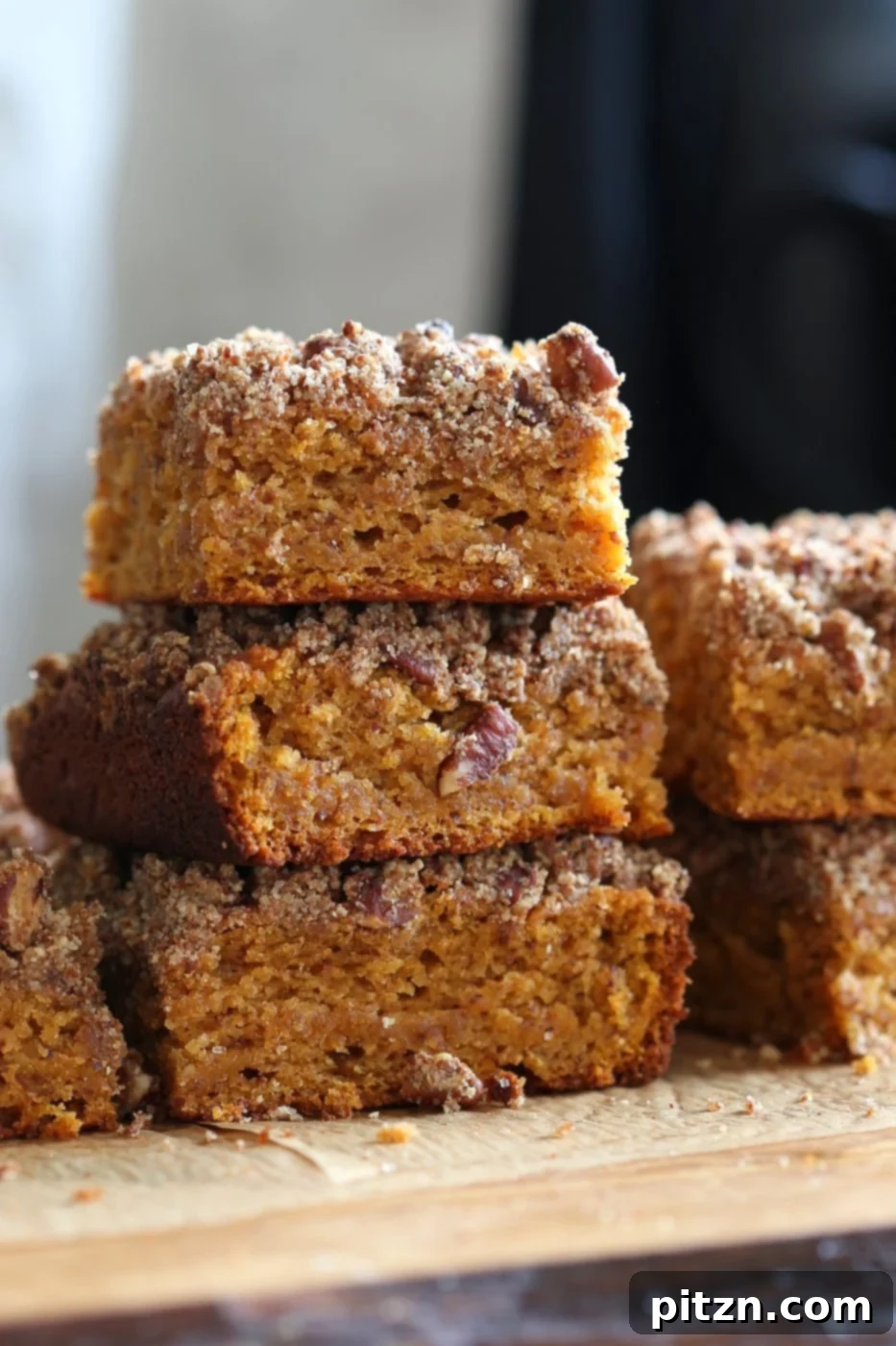 Vegan Gluten-Free Sweet Potato Pecan Crumb Cake 3 Close-up of the delicious pecan crumb topping on a sweet potato coffee cake