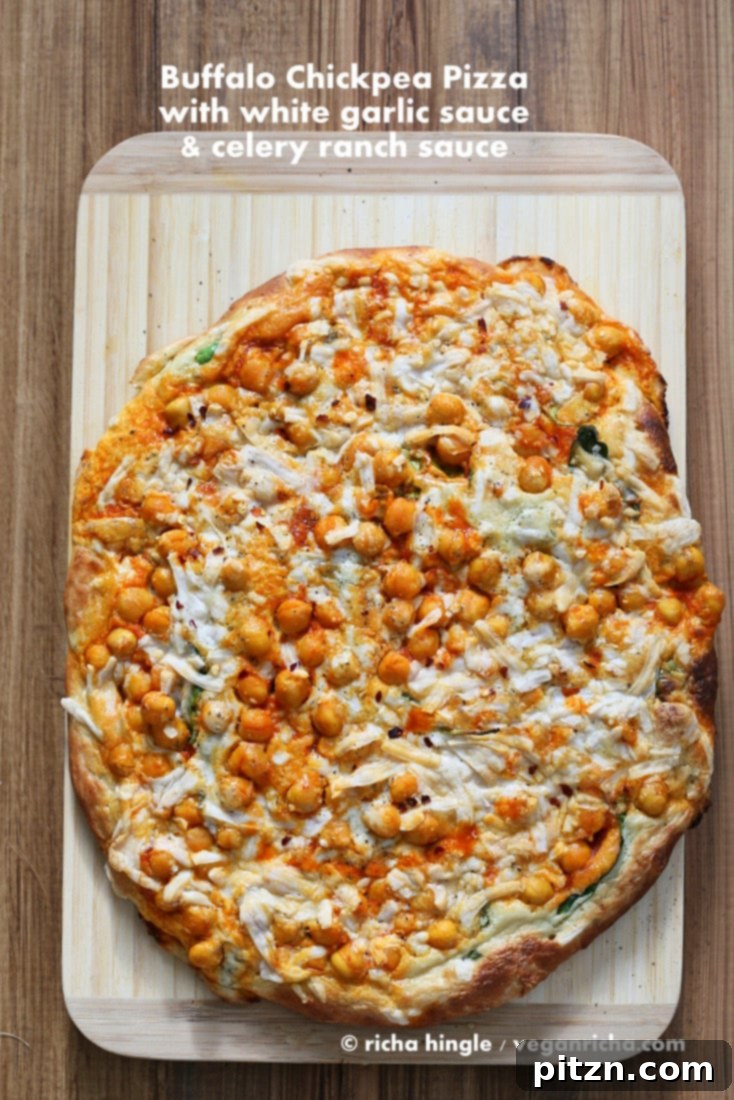 Spicy Vegan Buffalo Chickpea Pizza with Creamy Garlic Celery Ranch 5 Vegan Buffalo Chickpea Pizza with celery ranch | Vegan Richa