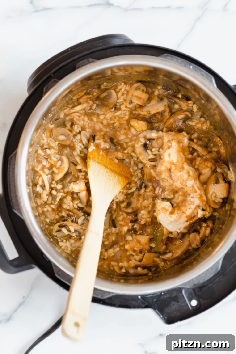 Vegan Wild Rice Mushroom Soup made in a Pressure Cooker. Instant Pot Mushroom soup. Creamy 1 Pot Winter meal. #VeganRicha #Vegan #Glutenfree #Soyfree #Recipe