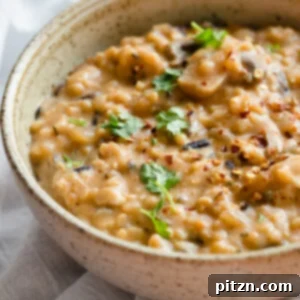 Vegan Wild Rice Mushroom Soup made in a Pressure Cooker. Instant Pot Mushroom soup. Creamy 1 Pot Winter meal. # VeganRicha Vegan #Glutenfree #Soyfree #Recipe