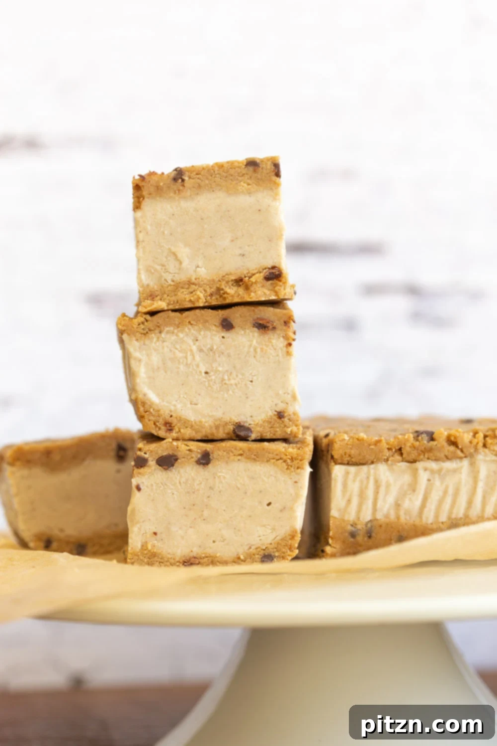 Delicious Vegan Cookie Dough Ice Cream Sandwiches, homemade and ready to enjoy