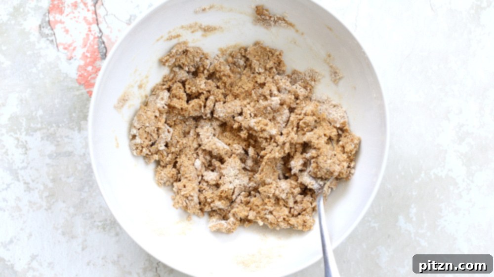 Cookie Dough in a White Bowl for our Vegan Cookie Dough Ice Cream Sandwiches, perfectly mixed