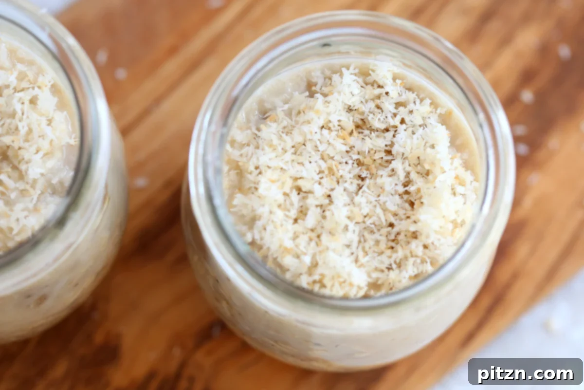 Decadent Samoa Cookie Overnight Oats 7 Ingredients for our Samoa Cookie Overnight Oats in Jars
