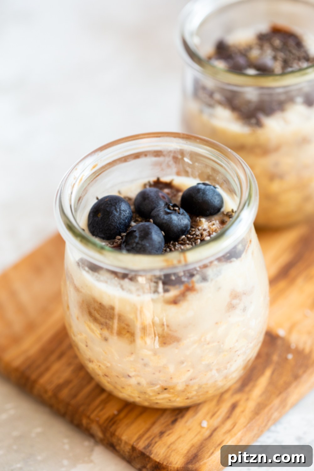 Our Vegan Samoa Cookie Overnight Oats in glass jars