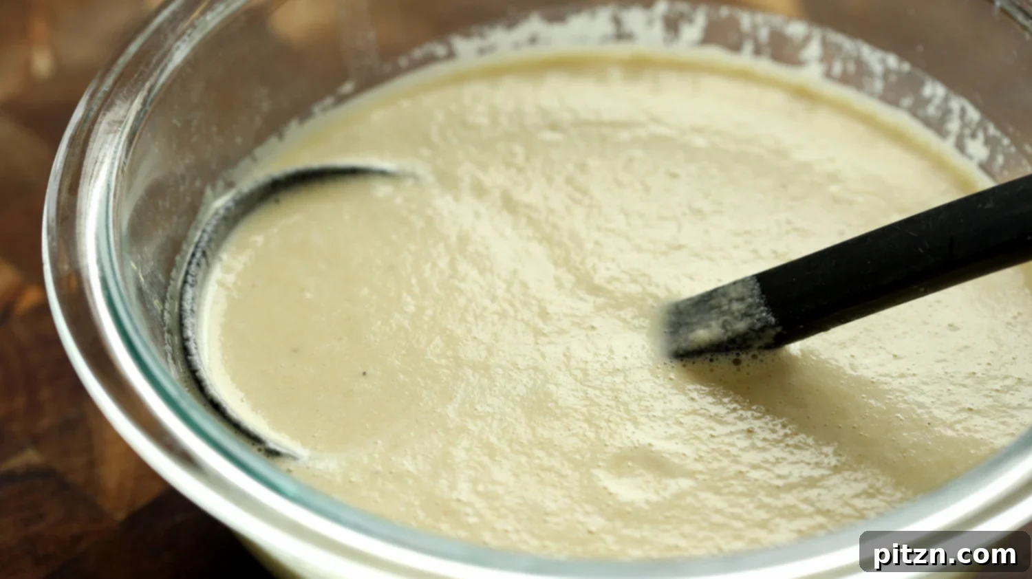 Smooth and creamy Moong Dal batter, perfectly ready to be transformed into delicious vegan omelets